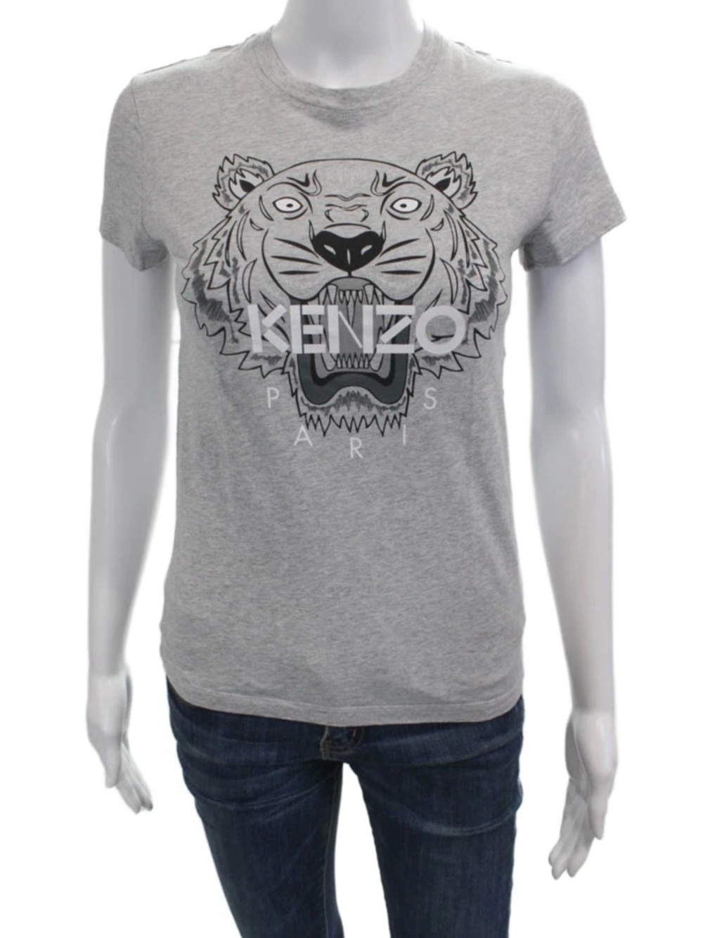 KENZO Paris Grey Tiger Logo Tee